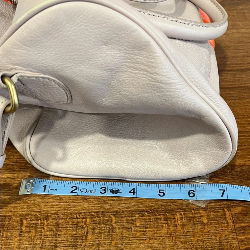 J Crew Leather Grey and Orange Women's Bag - Picture 11 of 12